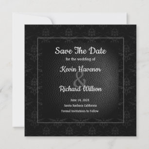 Classy Black Wedding speichern das Datum Save The Date
