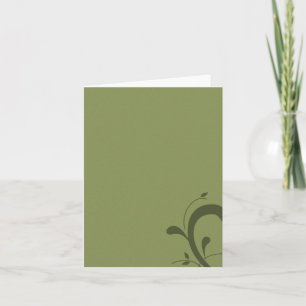 Classy Blank Olive Green mit Geblüht Note Karte