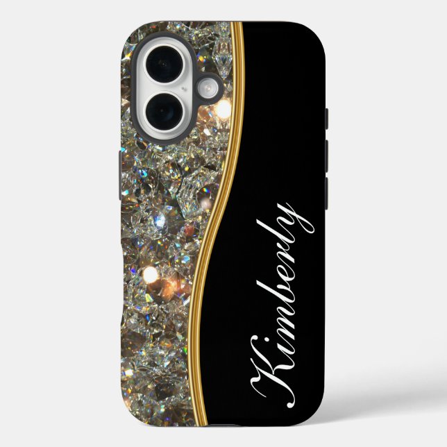 Classy Bling Monogram Style Case-Mate iPhone Hülle (Rückseite)