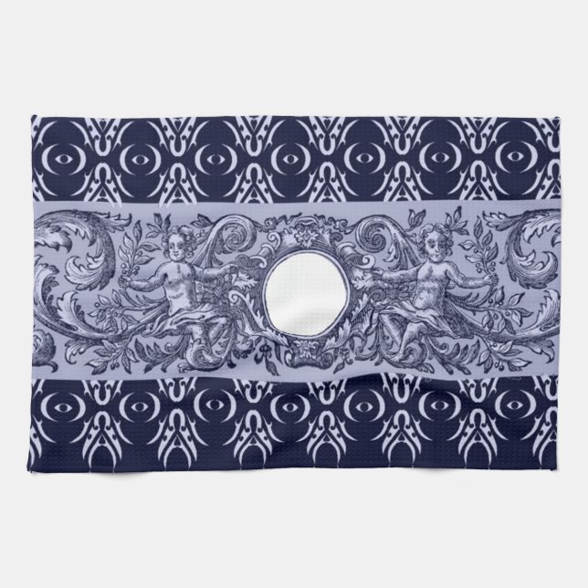 Classy Blue Baroque Muster von Leah G - Hubs Handtuch (Horizontal)