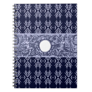 Classy Blue Baroque Muster von Leah G - Hubs Notizblock