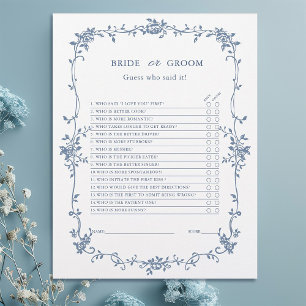 Classy Blue 'Bridge or Groom' Brautparty