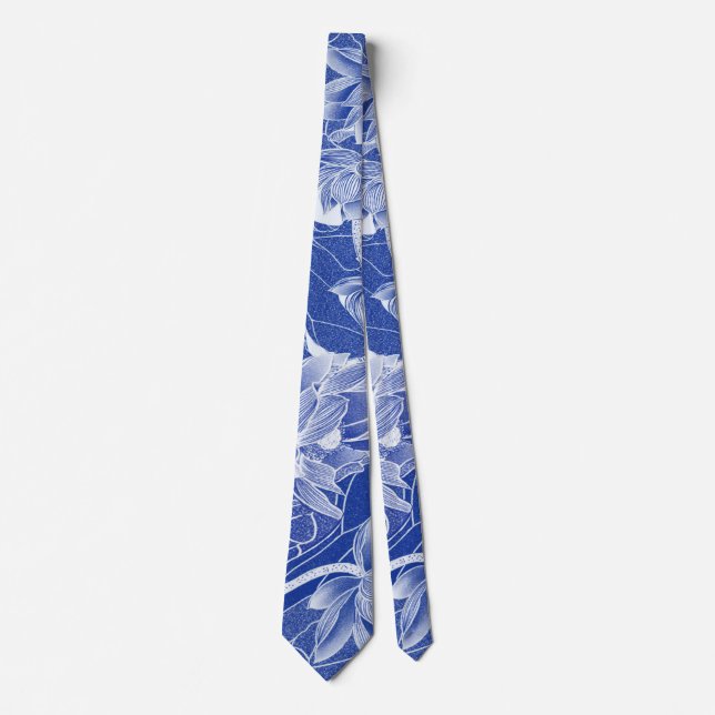 Classy Blue Chinoiserie Chic Krawatte (Vorderseite)