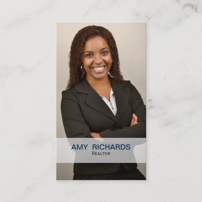 Classy Blue Foto Real Anwesen Visitenkarten Visitenkarte (Vorderseite)