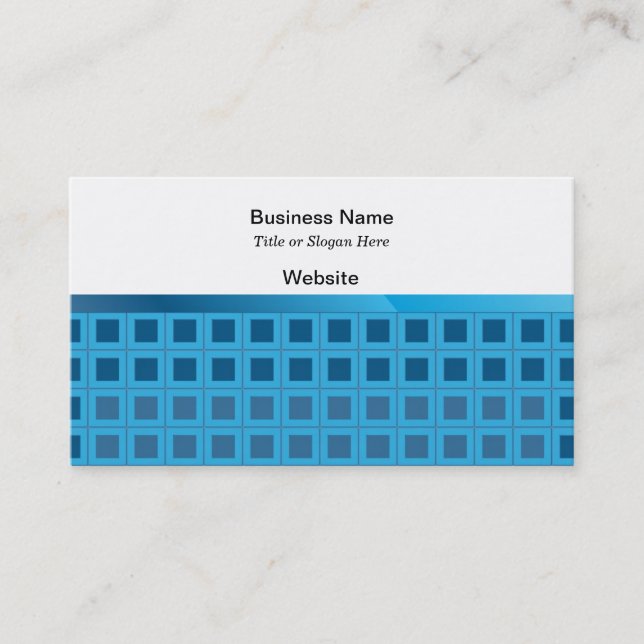 Classy Blue Square Pattern Visitenkarte (Vorderseite)