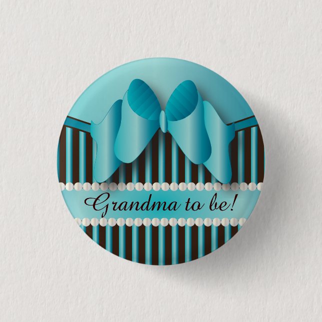 Classy Blue und Brown Streifen Button (Vorderseite)