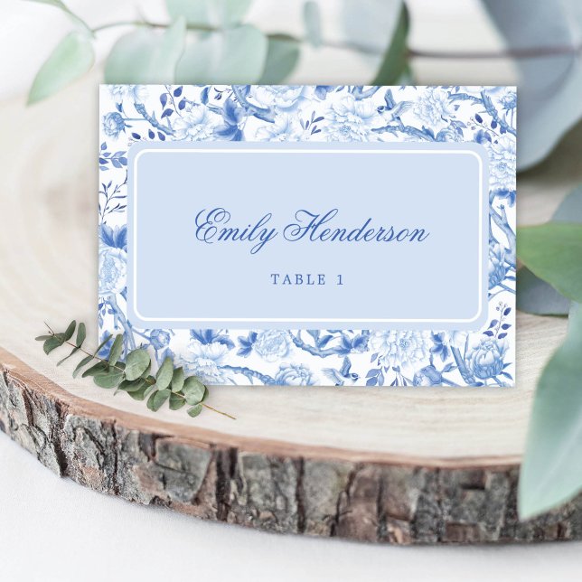 Classy Blue White Chinoiserie Sitzende Tischnummer (Von Creator hochgeladen)