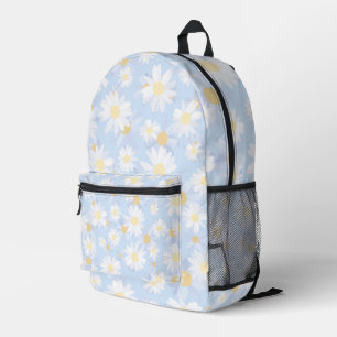 Classy Blue White Daisy Blume Bedruckter Rucksack
