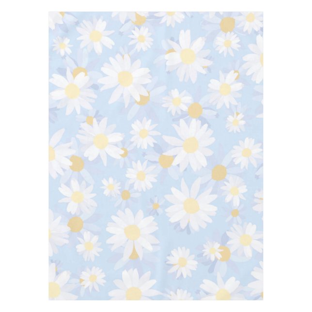 Classy Blue White Daisy Blume Tischdecke (Vorderseite)