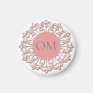 Classy Blush Pink Mandala OM Magnet