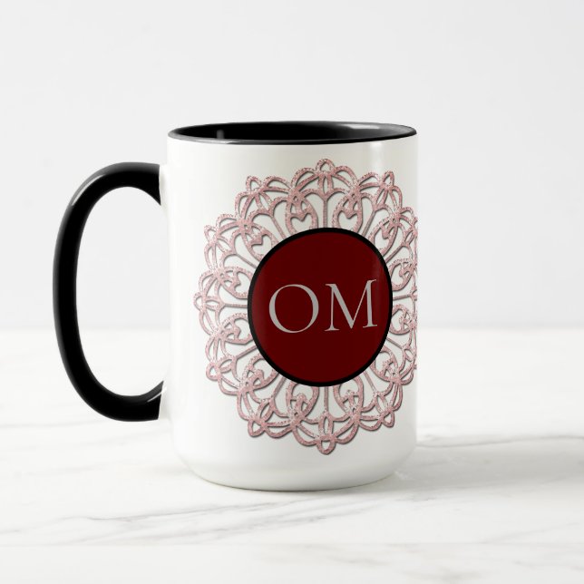 Classy Blush Pink Mandala OM Tasse (Links)