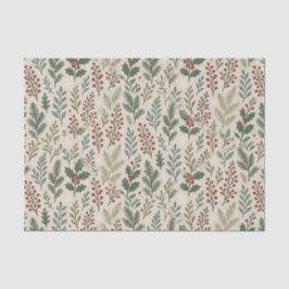 Classy Botanical Poinsettia Floral Art Pattern Seidenpapier