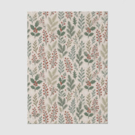 Classy Botanical Poinsettia Floral Art Pattern Seidenpapier