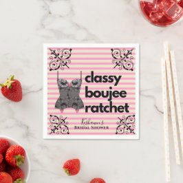 Classy Boujee Ratchet | Rosa und schwarze Fingerie Serviette