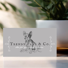 Classy Boutique Style Pet Salon French Bulldog Visitenkarte
