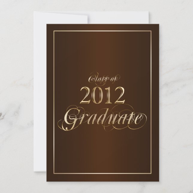 Classy Brown and Gold 2012 Graduate Einladung (Vorderseite)