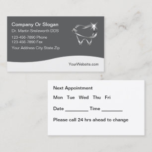 Classy Budget Dentist Ernennung Business Cards Visitenkarte