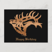 Classy Bull Elk Wood Silhouette