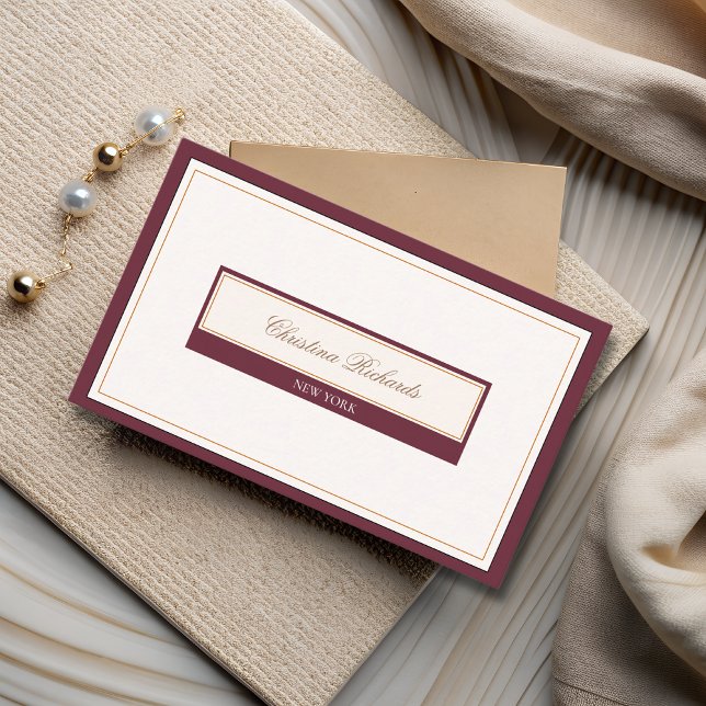 Classy Burgundy Ivory Visitenkarte (Von Creator hochgeladen)