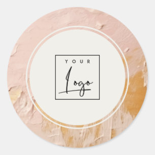 Classy Bush Pink Gold Paint Logo Business Runder Aufkleber