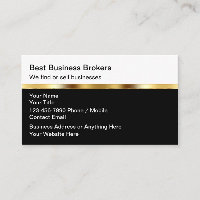 Classy Business Broker Marketing Business Cards Visitenkarte (Vorderseite)