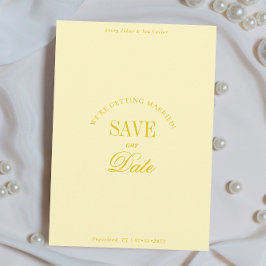 Classy Butter Yellow Elegant Save the Date Card