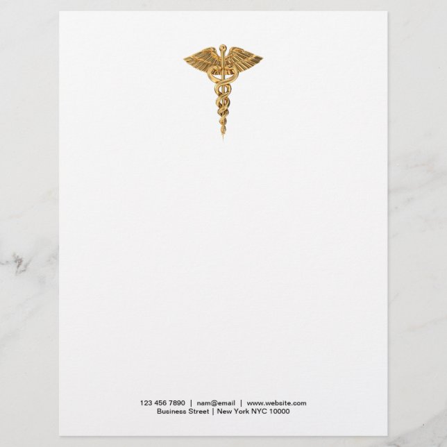 Classy Caduceus Letterhead Business Stationäre Briefbogen (Vorderseite)