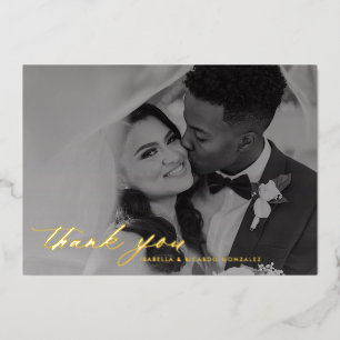 Classy Calligraphy Wedding Foto Vielen Dank Folieneinladung