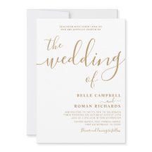 Classy Calligraphy White & Gold Wedding