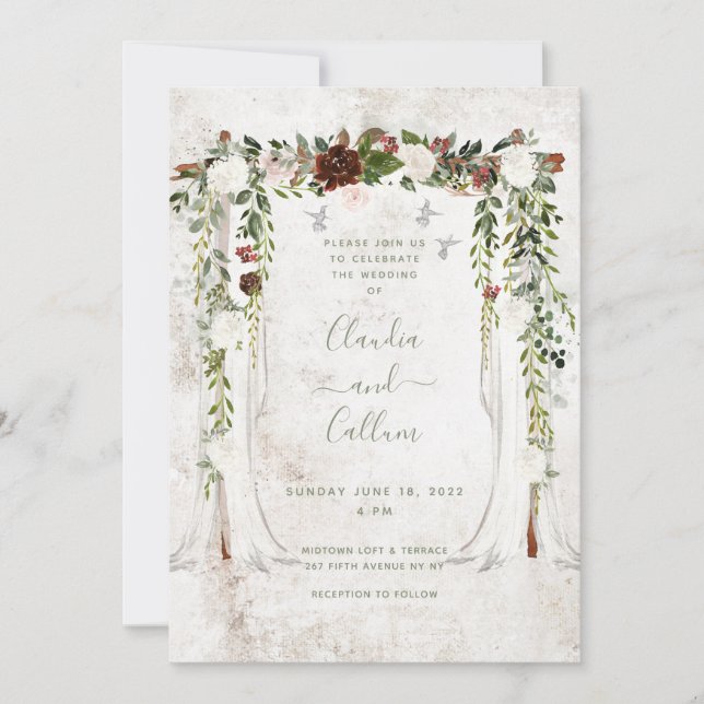 Classy Canopy Wedding Invitation Suite Einladung (Vorderseite)