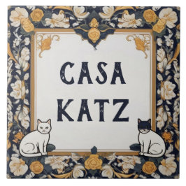 Classy Cat Custom House Name Plate Signature Plaqu Fliese