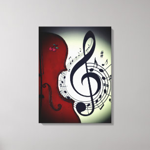 CLASSY CELLO ROCKABILLY ART DRINT LEINWANDDRUCK