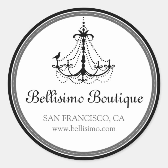 Classy Chandelier Sticker Schwarz/Grau (Vorderseite)