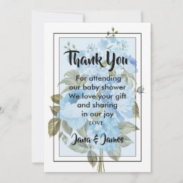 Classy Chic Blue Blumendanke Einladung