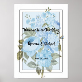 Classy Chic Blumen Willkommen Poster