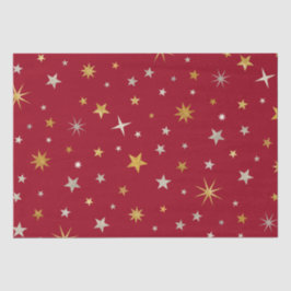 Classy Chic Elegant Gold Silver Red Christmas Star Seidenpapier