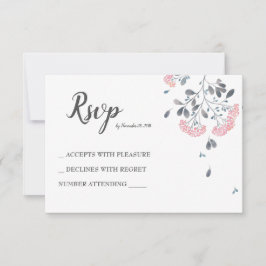 Classy chic gray pink Aquarell Hochzeit RSVP