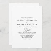 Classy Chic Minimalistisch Spanish Wedding Einladu