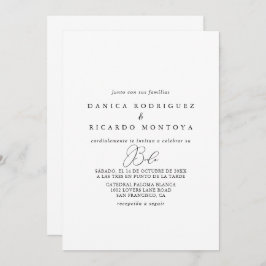 Classy Chic Minimalistisch Spanish Wedding Einladu Einladung