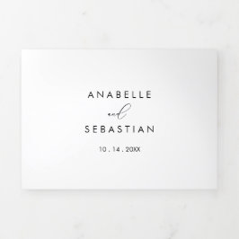 Classy Chic Minimalistisch Wedding Dreifach Gefaltete Einladung