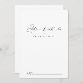 Classy Chic Minimalistisch Wedding Well wünscht Hinweiskarte