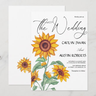 Classy Chic Sonnenblumen Botanisch Einladung