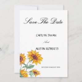 Classy Chic Sonnenblumen Botanisch Save The Date