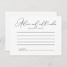 Classy Chic Wedding Advice Card Postkarte