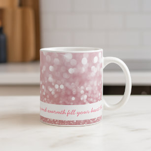 Classy Christmas Custom Pink Sparkle Tasse