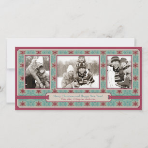 Classy Christmas Foto Card Trio Feiertagskarte