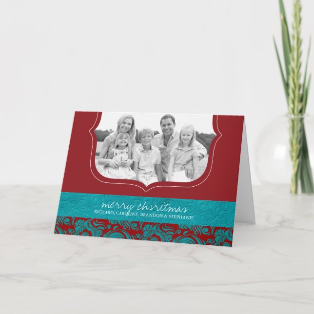 Classy Christmas Foto Grußkarte Feiertagskarte (Vorderseite)