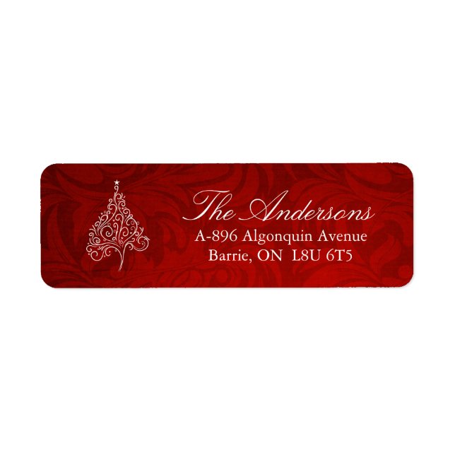 Classy Christmas Tree Address Labels (Vorne)
