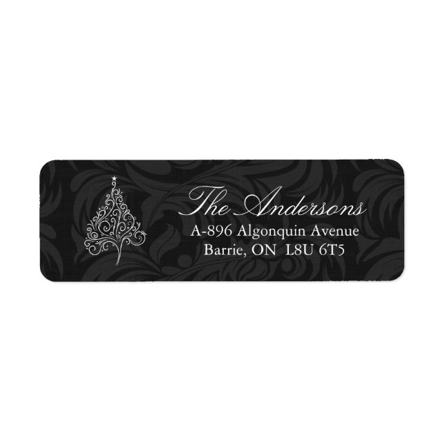 Classy Christmas Tree Address Labels (Vorne)