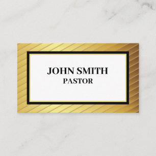 Classy Church Pastor Gold und Black Business Cards Visitenkarte